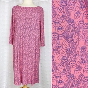 NWOT The Savile Row pink owl print shift dress 6